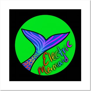 Electric Mermaid Logo Posters and Art